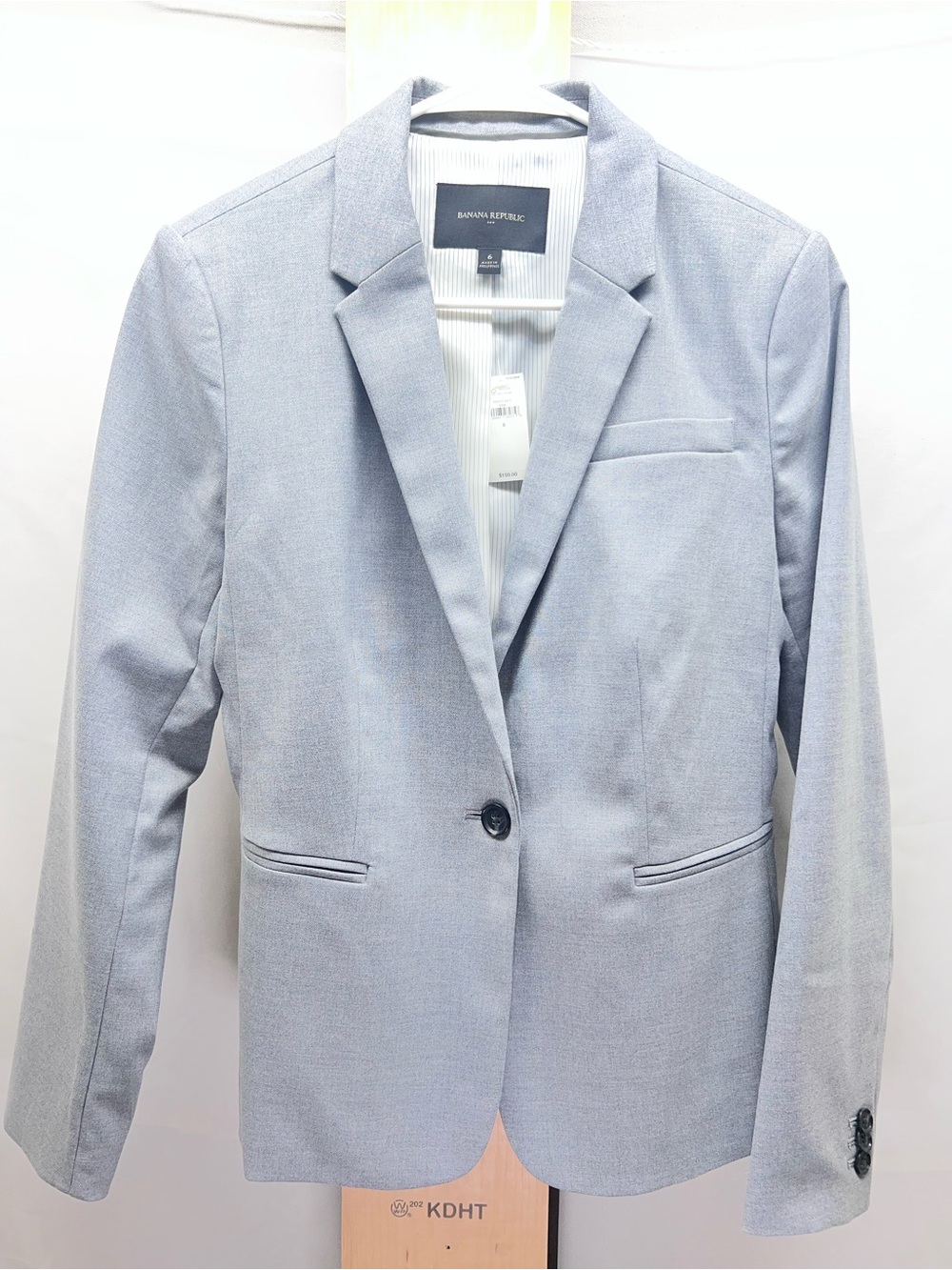 Banana Republic Women's heather grey Single-Button Blazer
